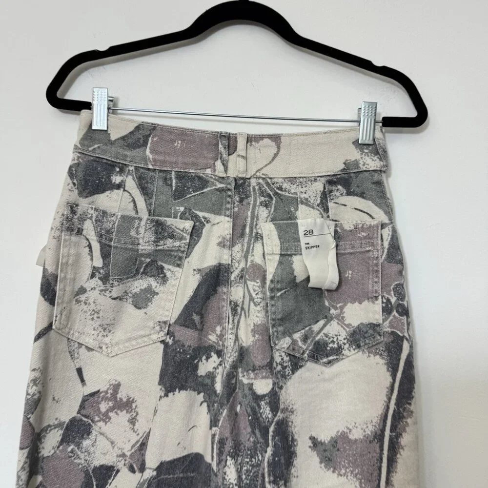 Pilcro Gray and Cream Abstract Women's Flare Jeans - Picture 8 of 12